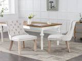 Modern, High-end Tufted Solid Wood Contemporary Flax Upholstered Dining Chair with Wood Legs 71781162