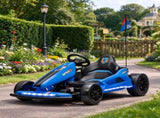 Kids Electric Drift Go Kart 24V, Dual Motor Soft Start Ride-On Kart with PU Wheels, Blue 08859153