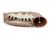 Collapsible Cat Tunnel Bed for Indoor Cats, Washable Cat Hide Tunnel with Hanging Toys and Cushion W2181P153960