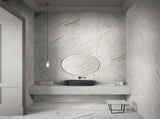 Luxury Dark Gray Natural Marble Vessel Sink, 23.6" Oval Matte Stone Basin, Solid One-Piece Carved, W1696P408022