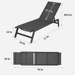 ZUN NEW Outdoor Chaise Lounge Chair,Five-Position Adjustable Aluminum Recliner,All Weather For W419P147374