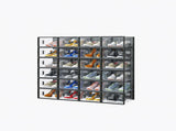 Black Small 24-Piece Shoe Storage Box Set 33x23x14cm, Plastic Mesh & Stackable Design 47490898