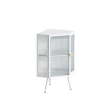 ZUN 22.25 " Floor Coner Cabinet with Tempered Glass Door & Storage Shelves for Bathroom, Living Room, W757130159