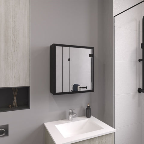 ZUN Duma 21.1" H x 19.7" W Mirror Medicine Cabinet, One door with Four interior Shelves for Bathroom, B200P240245