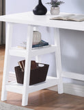 Redina Contemporary Wood Writing Desk with Storage, White T2574P164629