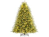 7ft Pre-Lit Christmas Tree - 400 Warm White LEDs, 1217 Branch Tips, Dual-Layer TPE/PVC Design, Green 75493725