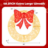 48" Pre-Lit Christmas Wreath - 200 LED Lights , IP44 86519120