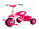 Pink Kids Tricycle with Stable Triangle Metal Frame, Anti-Slip Wheels, Seat Handle, Indoor Outdoor 84858844
