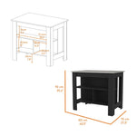 ZUN Brooklyn Kitchen Island, Three Concealed Shelves B128P148877