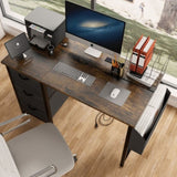 47.3"office desk with power outlet,3drawers and Side Pocket, Easy to Assemble,Frame stability W2887P240000