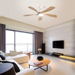 ZUN 52 Inch Modern Led Ceiling Fan With 3 Color Dimmable 5 ABS Blades Remote Control Reversible DC Motor W934P187538