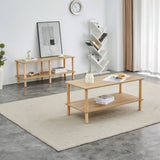 Modern 2-Tier Coffee Table for Living Room Furniture,Rectangular Center Table with Open Storage W3226P279107