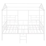 ZUN Metal House Bed Frame Full Size with Slatted Support No Box Spring Needed White MF289094AAK