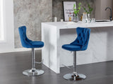 Furniture,Swivel Velvet Barstools Adjusatble Seat Height from 25-33 Inch, Modern Upholstered Chrome 84084214
