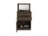 Dresser 43"H, Jewelry Box, Mirror, Single Door Cabinet, Two Drawers, Dark Walnut B097132971