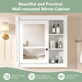 ZUN Bathroom Medicine Cabinet with Mirror, Wall Mounted Mirror Cabinet with Storage Organizer, Over the N710P209436K