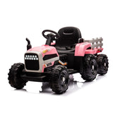 ZUN Ride on Tractor with Trailer,12V Battery Powered Electric Tractor Toy w/Remote Control,electric car W1396104248