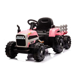 ZUN Ride on Tractor with Trailer,24V Battery Powered Electric Tractor Toy, 200w*2motor W1396P144516