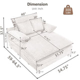 54.75" W Oversized Chaise Lounge Chair,Fluffy Cushioned Sofa Bed,Deep W1628P252010