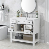ZUN 36'' Bathroom Vanity with Top Sink, Modern Bathroom Storage Cabinet with 2 Soft Closing Doors and 6 31776552