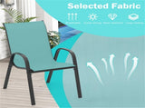 Turquoise 2 Pack Stackable Patio Dining, Ergonomic Steel Frame Breathable Fabric Outdoor 85167863