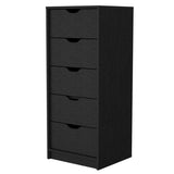 ZUN Logan Black 5 Narrow Drawer Dresser B062P175096