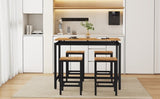 ZUN TREXM 5-Piece Compact Bar Table Set with Table and Stools - Modern Industrial Design, Space-Saving N715P173160D