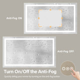 55x30" Frameless Eco-Friendly Silver MirrorDual LED Light StripsFront and Back Lighting T3177P320559