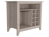 Bar- coffee cart 38" H, Kitchen or living room cabinet storage, 8 bottle racks, a central shelf B097133098