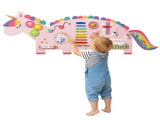 11-in-1 Dinosaur Activity Wall Busy Board Panels-- Wooden Sensory Toy-Pink 34249370