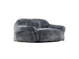Modern Soft Faux Fur Memory Foam Bean Bag with Armrest, Living Room Lounger Chair, BlueGray B011P204484