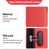 luggage 4-piece ABS lightweight suitcase with rotating wheels, 24 inch and 28 inch with TSA lock, W284P149248