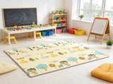 79" x 71" Reversible Baby Play Mat, Foldable & Thick Floor Mat with Forest Animals Design, 92176037