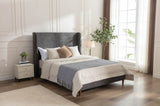 Harper Tall Headboard Upholstered Bed / 54" High Headboard / Elegant Simplicity / No Box Spring B083P152031