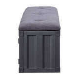 Grey and Gunmetal Storage Bench B062P189168