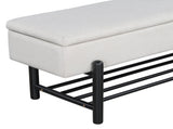 TREXM Farmhouse Upholstered Storage Bench with Hidden Compartment, Modern Entryway Bench for Living N715P308014B