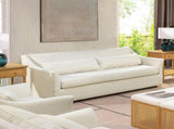 Ada 83" Flared Arm Contemporary Sofa with Lumbar Pillows, Flax White Linen B2719P238347