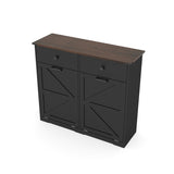 Farmhouse Black Double Tilt Out Trash for 20 Gallon Trash Cans, Free Standing Recycling 29423992