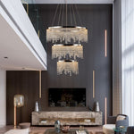 ZUN 23.6-inch Fancy hanging ceiling lamps luxury modern pendant light crystal chandelier W1340P222515