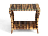 Glass Surface Yellow Gradient Iron Frame Rattan Side Table 24839289