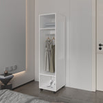 ZUN Benson Wardrobe in melamine with mirror and open storage B128P225197