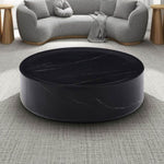 ZUN 31.49'' Round coffee table,Sturdy Fiberglass table for Living Room, No Need Assembly,BLACK W876P154743