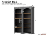 ON-TREND Free Standing 5 Tier Bookshelves, Bookcases Set of 2, Farmhouse Two-Tone Storage Cabinet N721P245734E