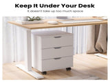 3-Drawer Vertical Filing Cabinet Rolling Wood Mobile File Cabinets Under Desk for Home Office with T3623P493349