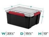 (2 pack) 8.5 Gallon WaterProof Plastic Storage Bin with Lid, Gasket Seal and Durable Latches, Black 00475432
