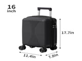 Non-TSA customs lock 5-in-1 PP trolley case, 12in, 16in, 20in, 24in, 28in, PP, black 33696925