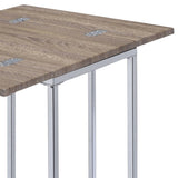 Weathered Oak and Chrome Side Table B062P181354