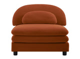 Vitoria Curved Armless Sofa Teddy Fabric W/Pillow -Orange W5656P454383
