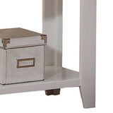 White Nightstand with Bottom Shelf B062P186501
