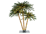 3-Piece Pre-Lit Palm Tree Set - 4/5/6ft Heights, 930 Warm White LEDs, Green PVCMetal 88432254